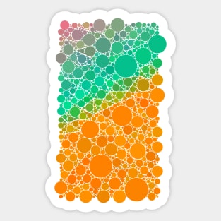 Green and Orange Bubble Polka Dot Pattern Design Sticker
